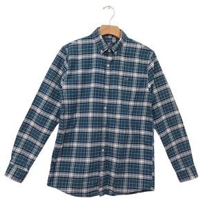 Vineyard Vines Boys Plaid Flannel Whale Shirt XL Button Up Long Sleeve Green